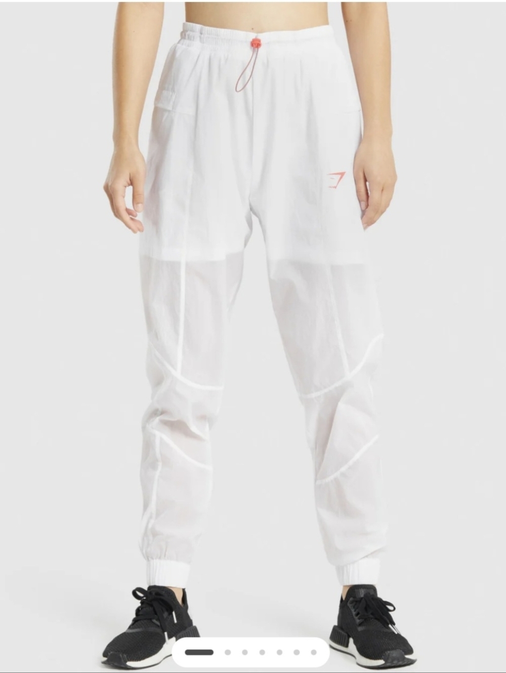 Gymshark Pulse White Woven Joggers Lined Short Medium